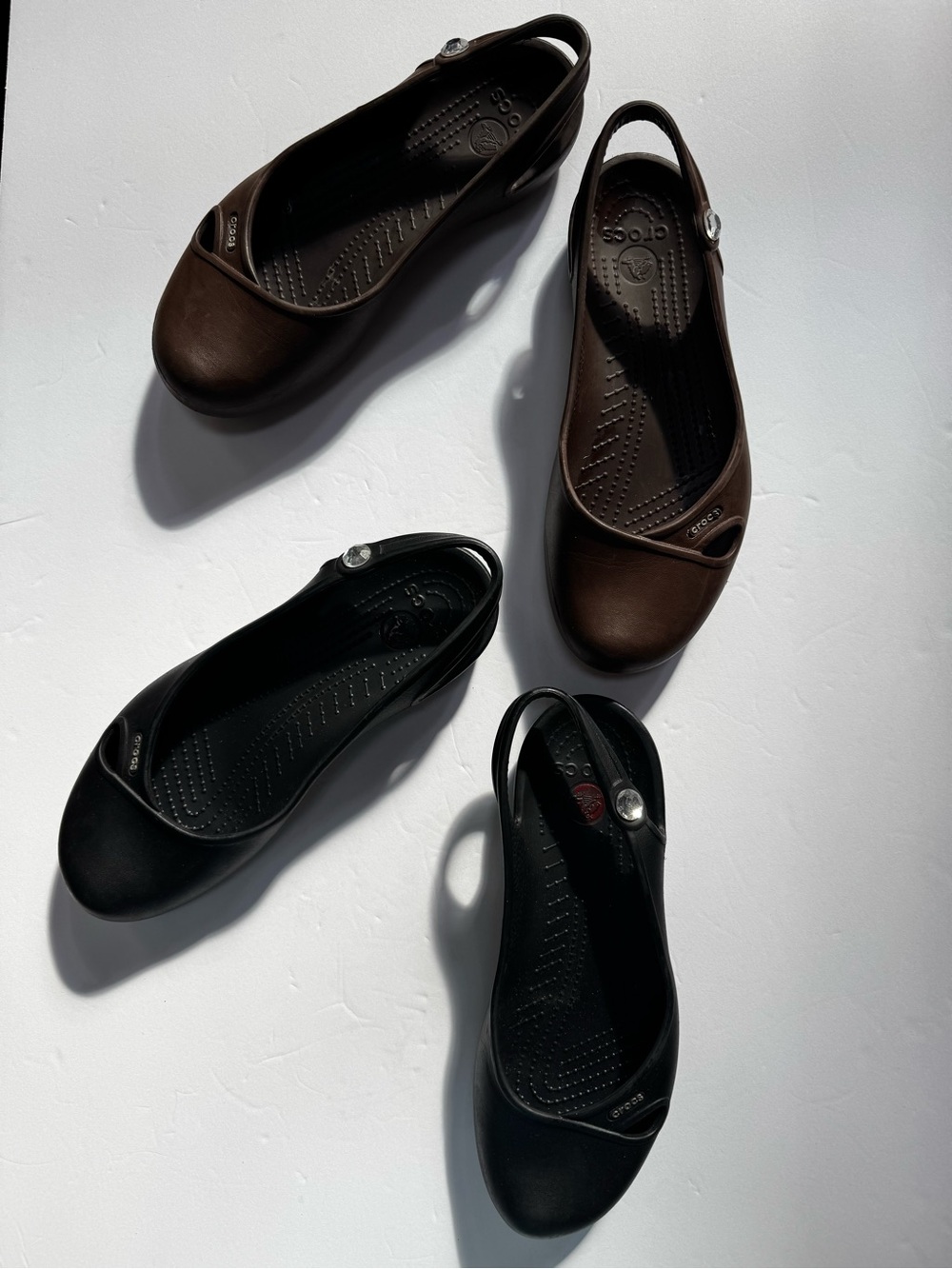 CROCS Slingback Ballet Slingback Flats Jewel Cutout Olivia Black b Womens size 8 - Picture 5 of 14